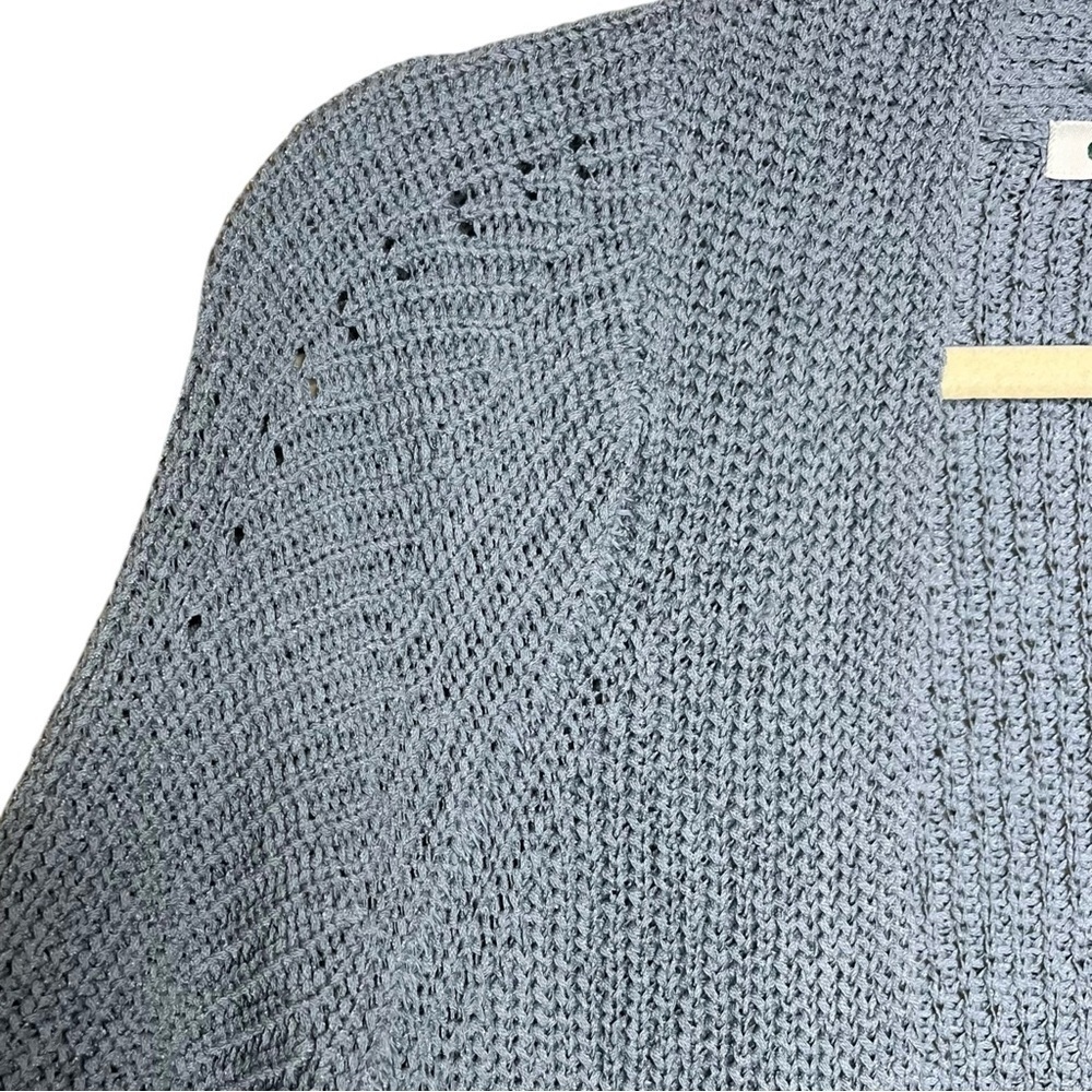 Orvis Women’s XS Green Blue Cardigan Cozy Ribbed Oversized Open Front Sweater - Picture 3 of 9